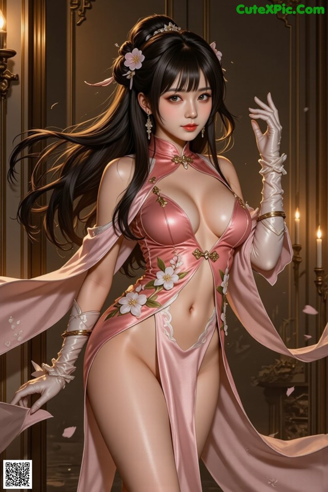 Hentai - The Frozen Elegance That Melts Starlight Set.1 20250104 Part 19 No.bd0b20 A woman in a pink dress is posing for a picture.