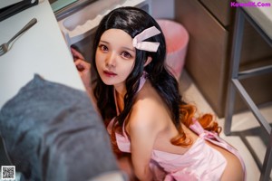 Cosplay Hachi小芭 灶门祢豆子 Nezuko Apron