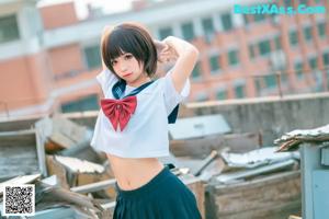 Coser@蠢沫沫 (chunmomo) Vol.035: 天台JK (40 photos)