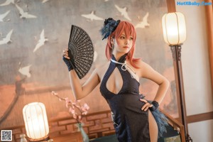 蜜汁猫裘 Cosplay 黑太子旗袍