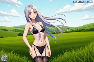 A woman in a white bra and panties leaning against a tree.
