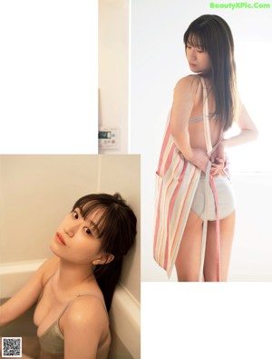 A woman with long brown hair is posing for a magazine cover.